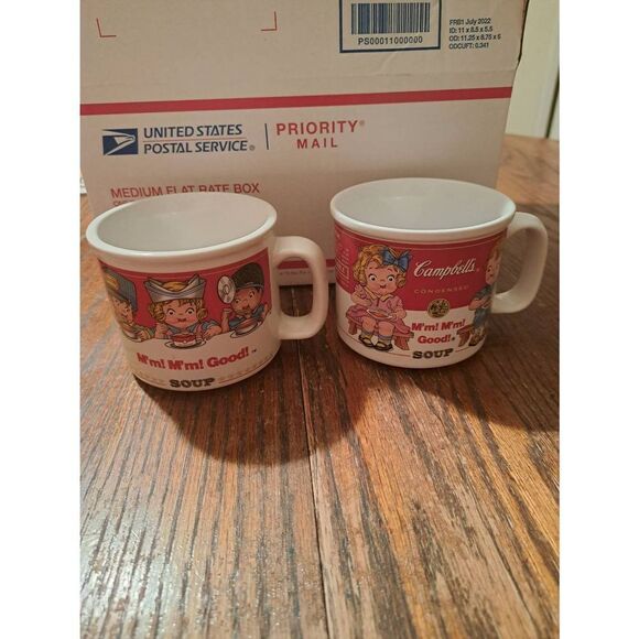 Lot 2 Vintage 1999 Westwood Campbells Soup M'm M'm Good Cups Mugs Coffee Soup - Picture 5 of 7